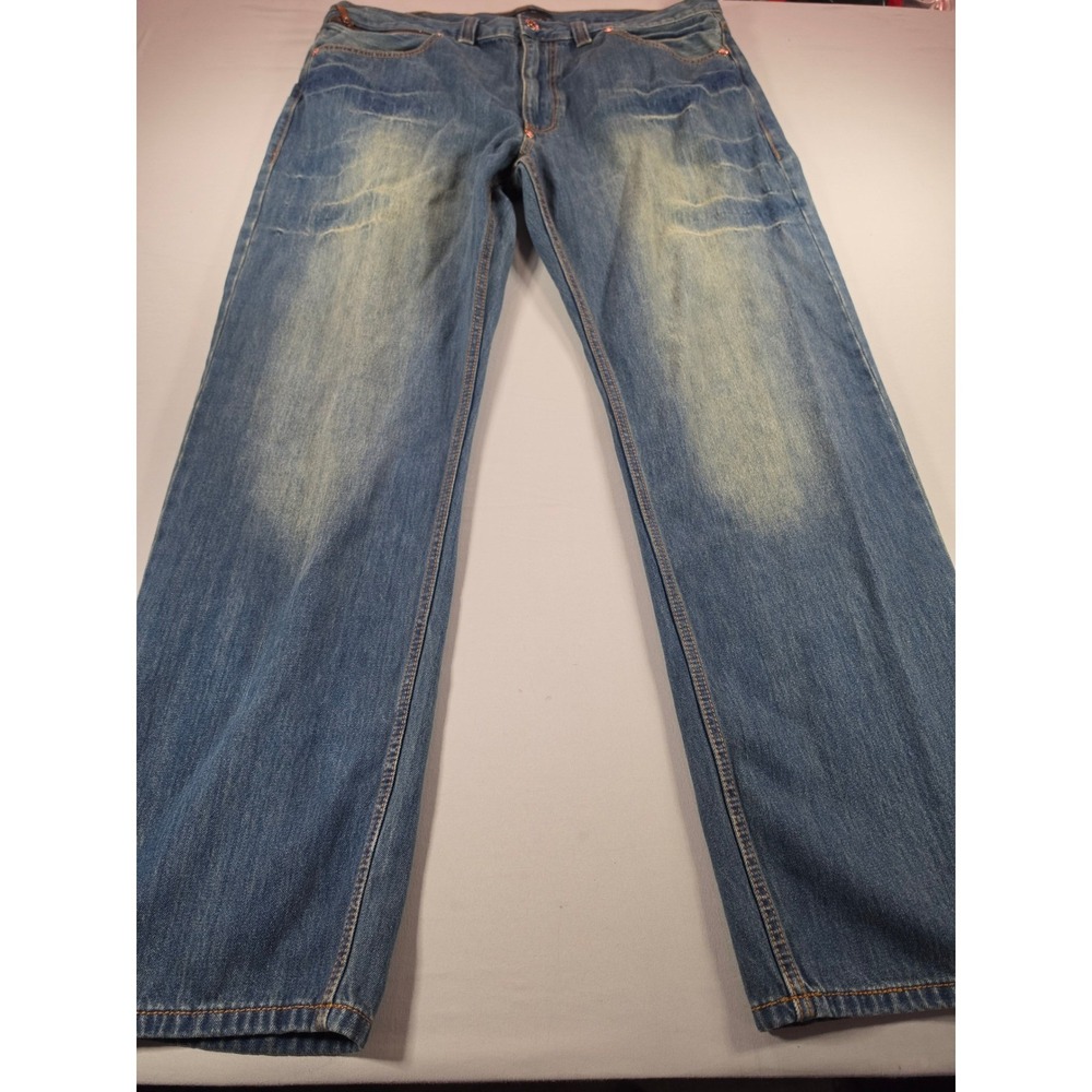 Sean John Mens 38 Jeans Blue Denim Straight Leg Zipper Back Pocket Streetwear